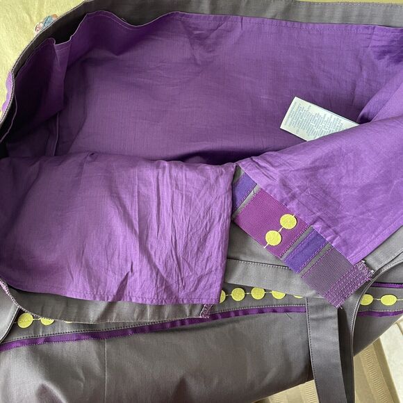 BODEN Pinafore Apron Shift Dress With Ribbon Trim Gray And Purple Size 8P - Picture 10 of 16